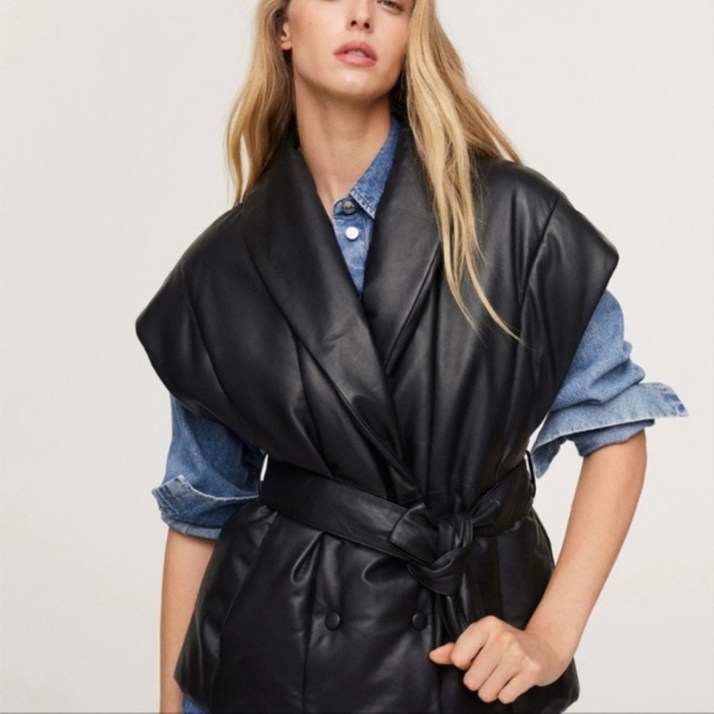 Jason‎ Wu Women's Faux Leather Vest in Black